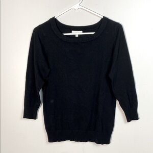 Joseph A Scoop Neck 3/4 sleeve Black Top size small